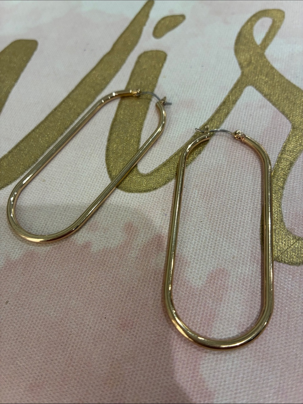 Gold Oval Hoop Earrings - Women Jewelry